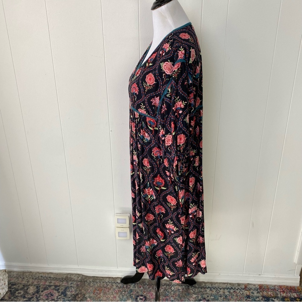 World Market Women’s Dress Floral Cottage Bohemian Short Sleeve Sz S/M Pockets - Picture 10 of 15